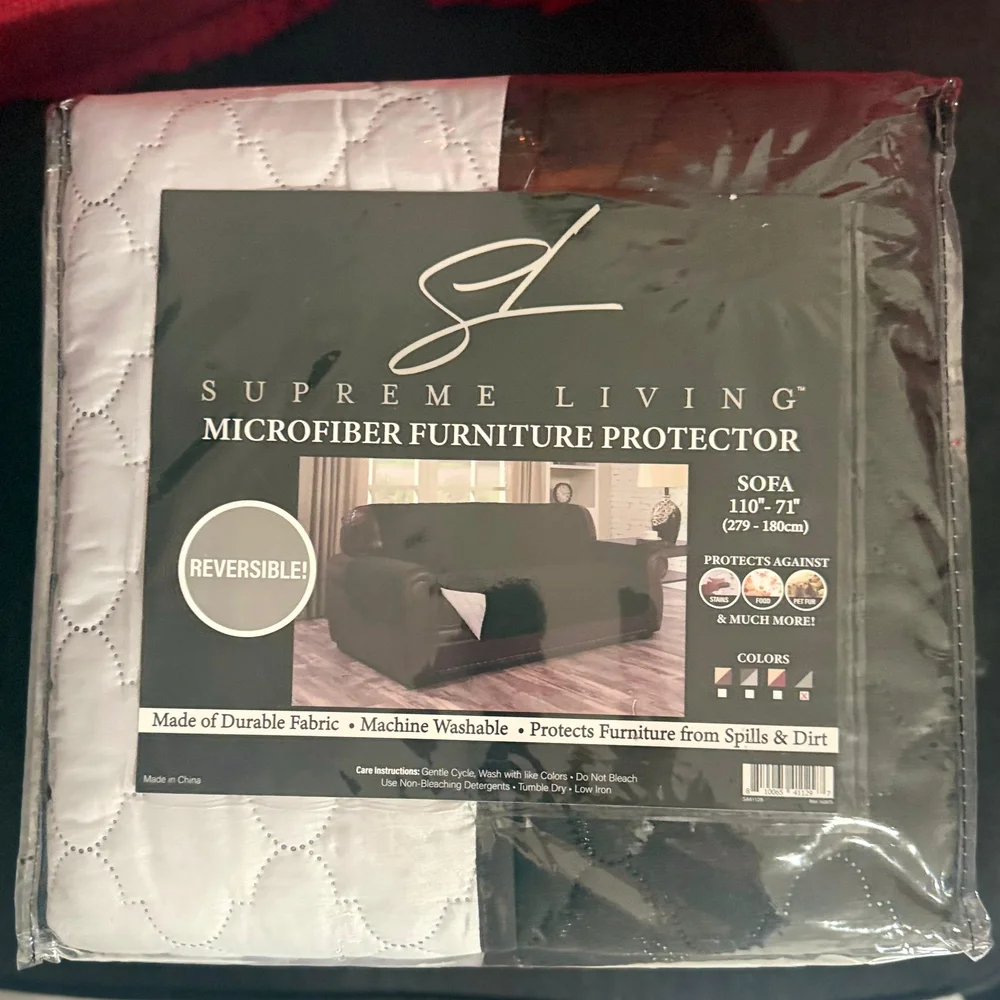 NWT Supreme Living Reversible Microfiber Furniture Protector 110-71(279-180cm)